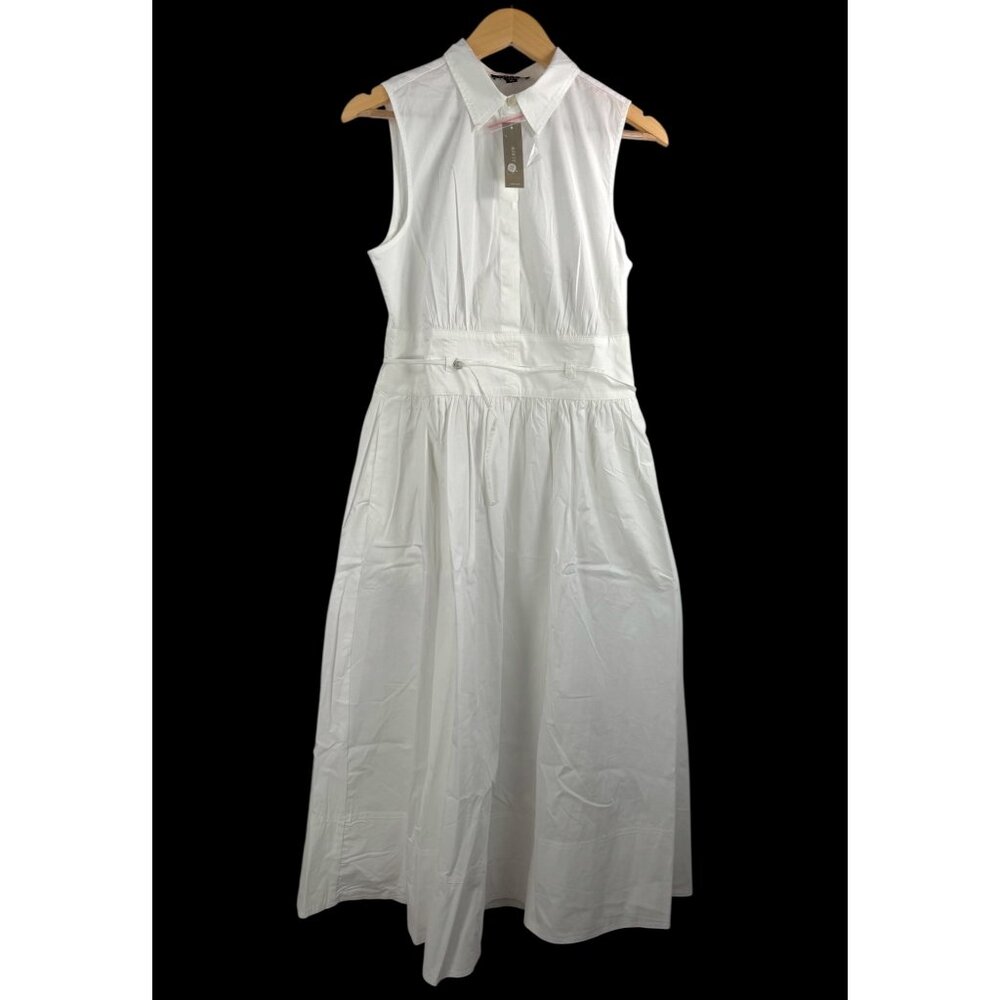 J.Crew Fitted-waist shirt-dress in cotton poplin white old money sz 6